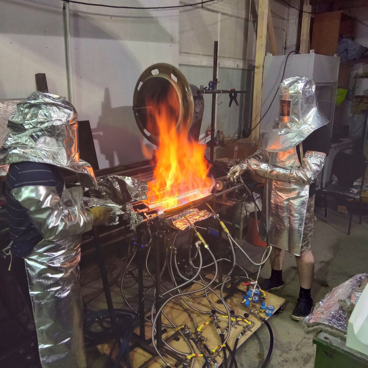 Bending glass in the kiln
