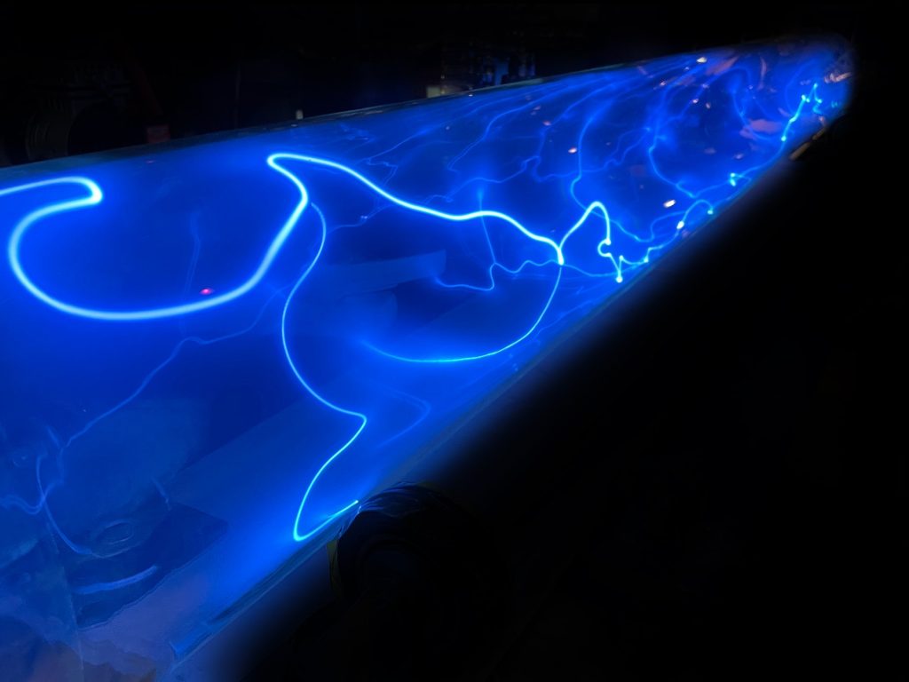 Blue — the tube from the side