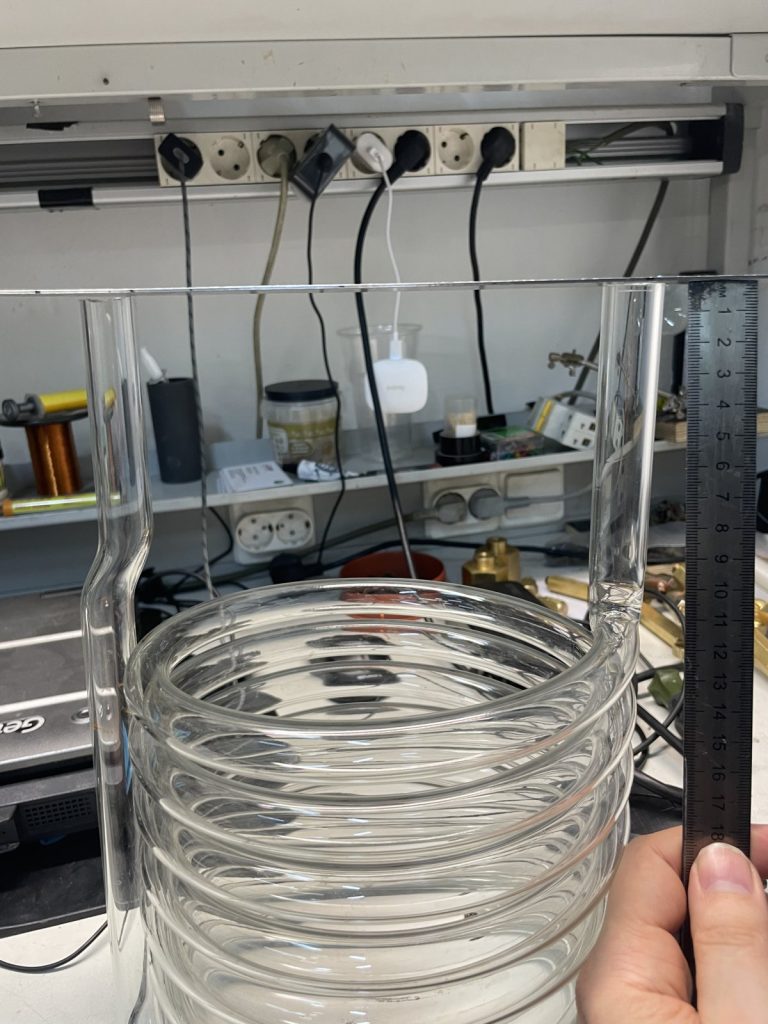 The glass spiral before filling